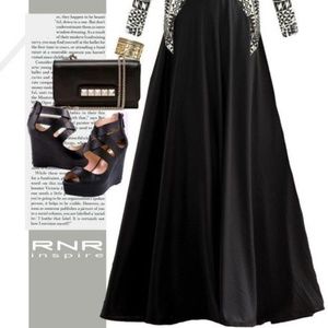 RNR Concept Flare Maxi Skirt Black Small